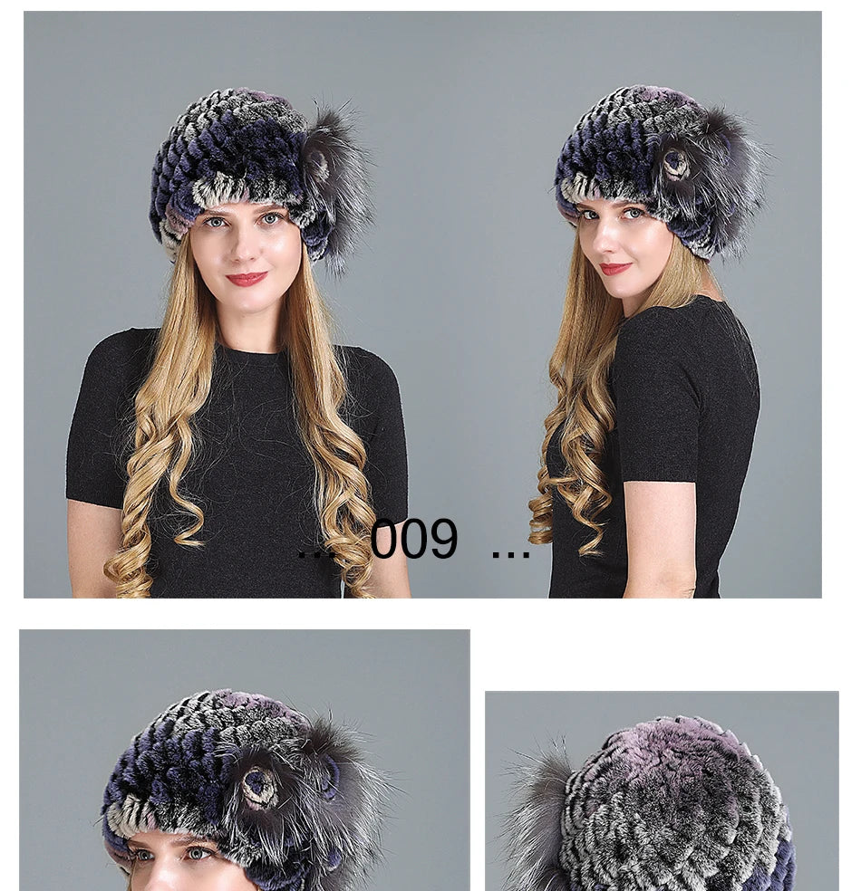 Women's Fashion Warm Fur Knitted Hats