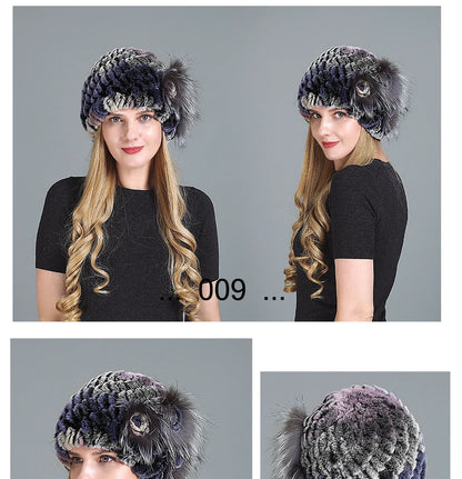 Women's Fashion Warm Fur Knitted Hats