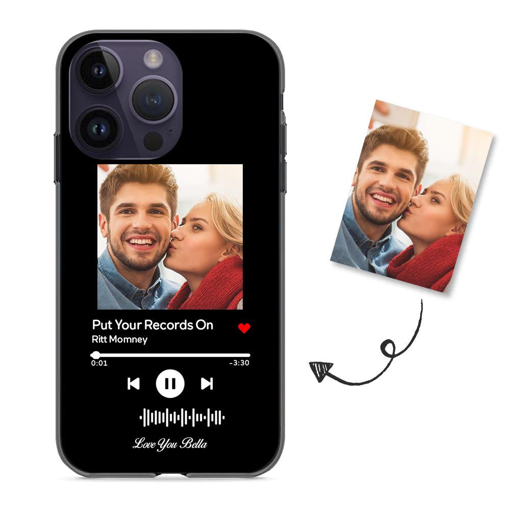 Custom Scannable Music Code Glass iPhone Cases w/ Pictures