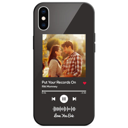 Custom Scannable Music Code Glass iPhone Cases w/ Pictures