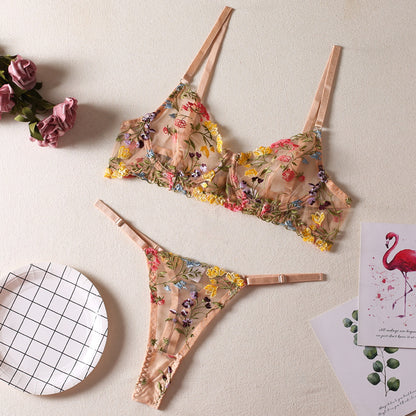 Women's Fashion Floral Underwear Bikini Suit