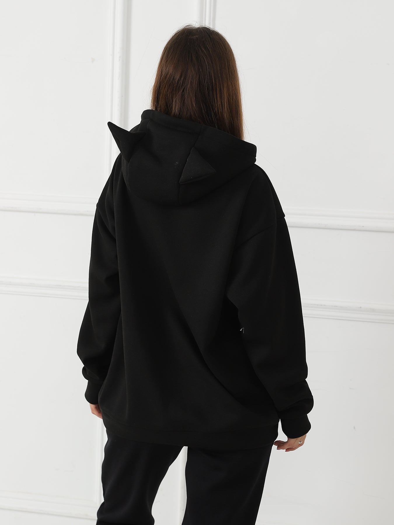 Women Fashionable Letter Printed Long Sleeved Hoodie Sweatshirt Jacket
