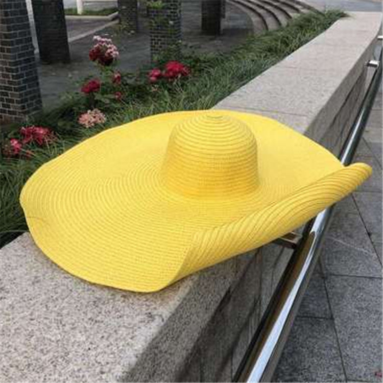 25cm Women's High End Straw Oversized Brim Hat