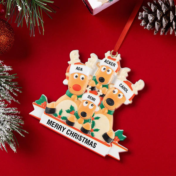 Personalized Name Reindeer Family Xmas Ornament Christmas Decoration Gifts