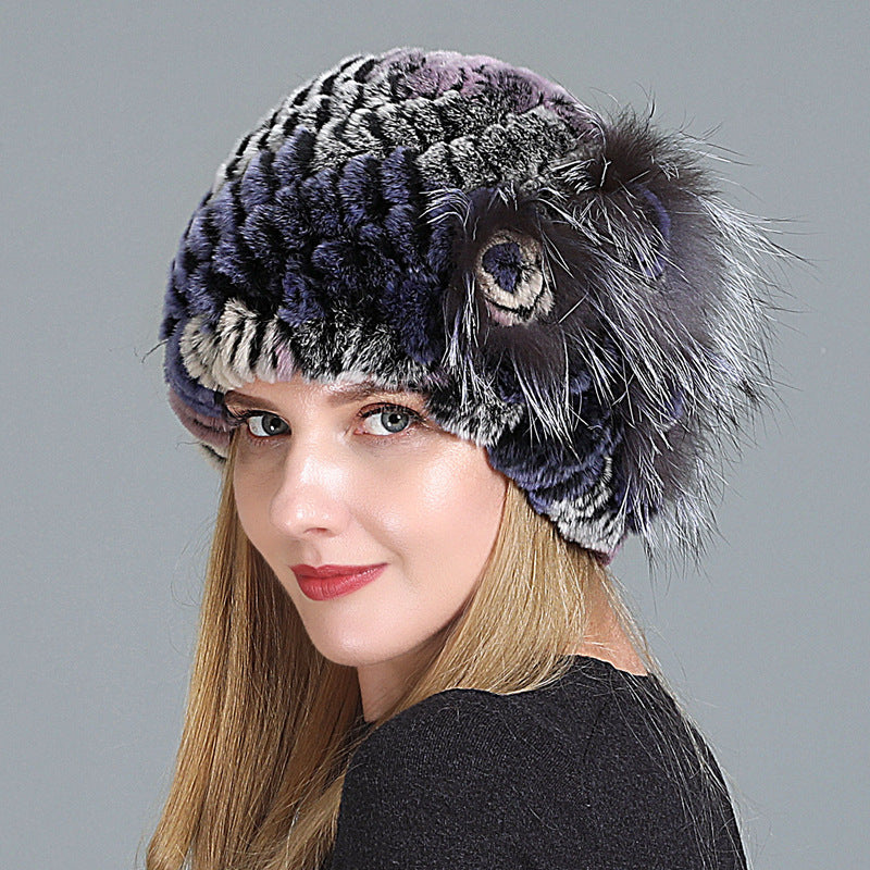 Women's Fashion Warm Fur Knitted Hats