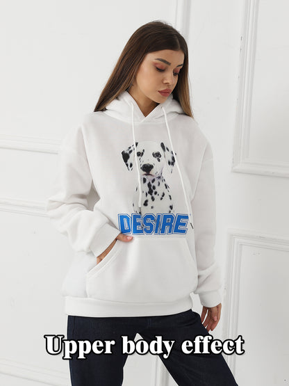 Women Fashionable Letter Printed Long Sleeved Hoodie Sweatshirt Jacket