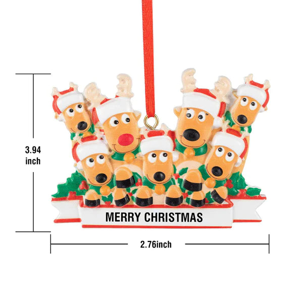 Personalized Name Reindeer Family Xmas Ornament Christmas Decoration Gifts