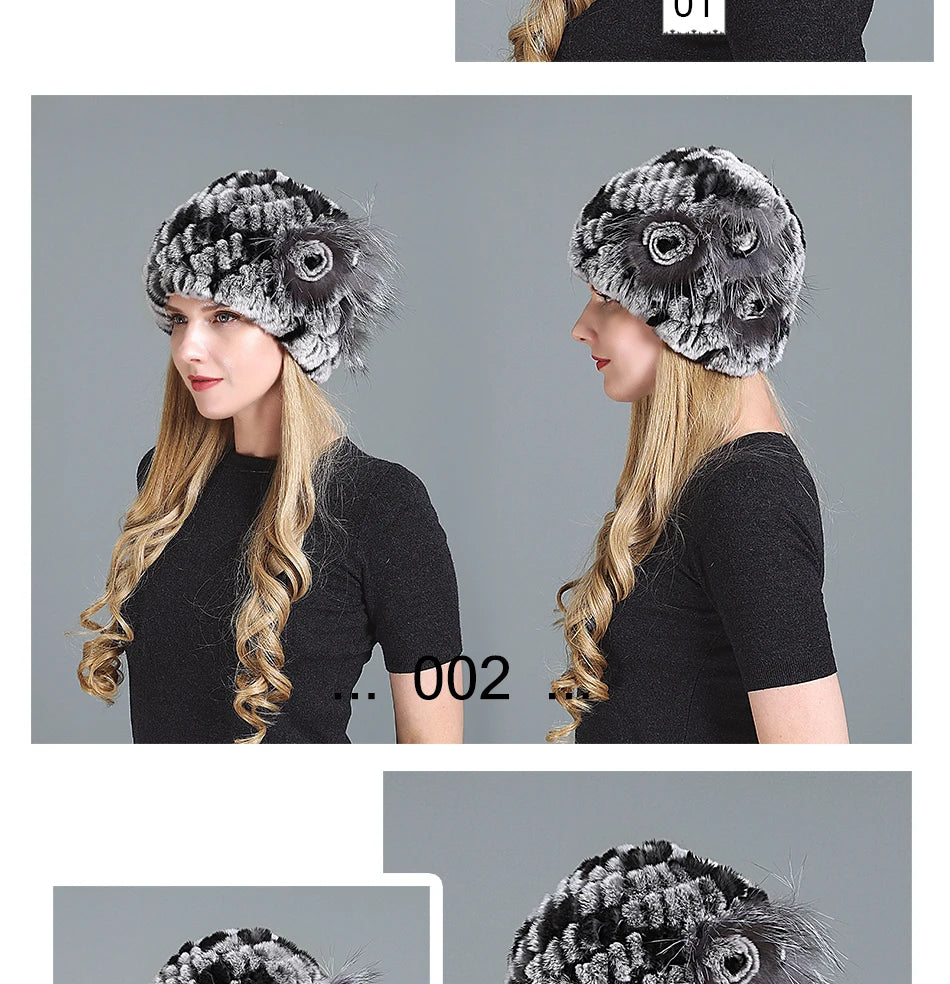 Women's Fashion Warm Fur Knitted Hats