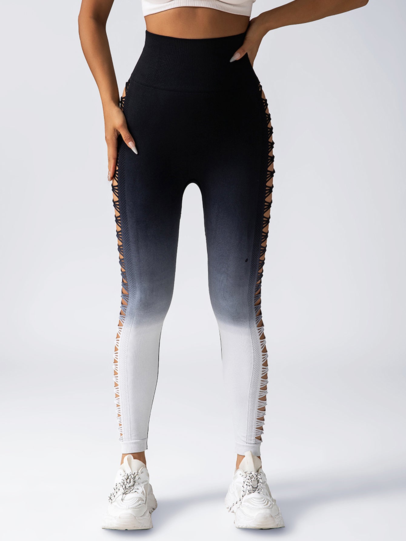 Women's High-Waisted Cutout Booty Lifting Fitness Workout Breathable Yoga Pants Leggings