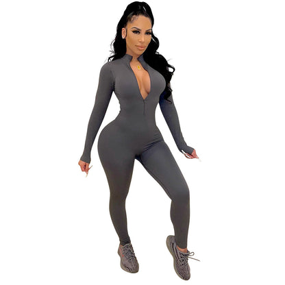 Sexy Women Tight-Fitting Long-Sleeved WomenNightclub Party Jumpsuit