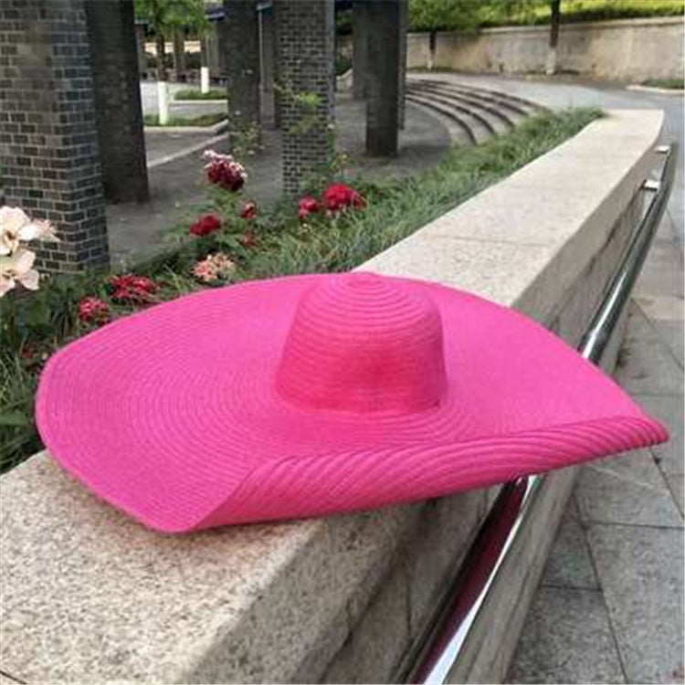 25cm Women's High End Straw Oversized Brim Hat