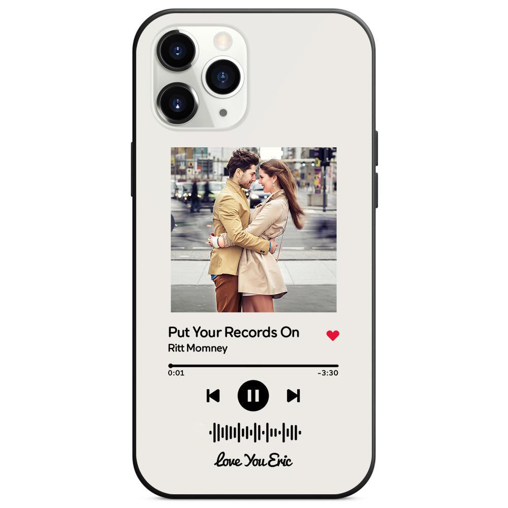 Custom Scannable Music Code Glass iPhone Cases w/ Pictures