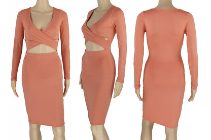 Sexy Women Slim Bodycon Fashion Long Sleeve Nightclub Short Party Dress