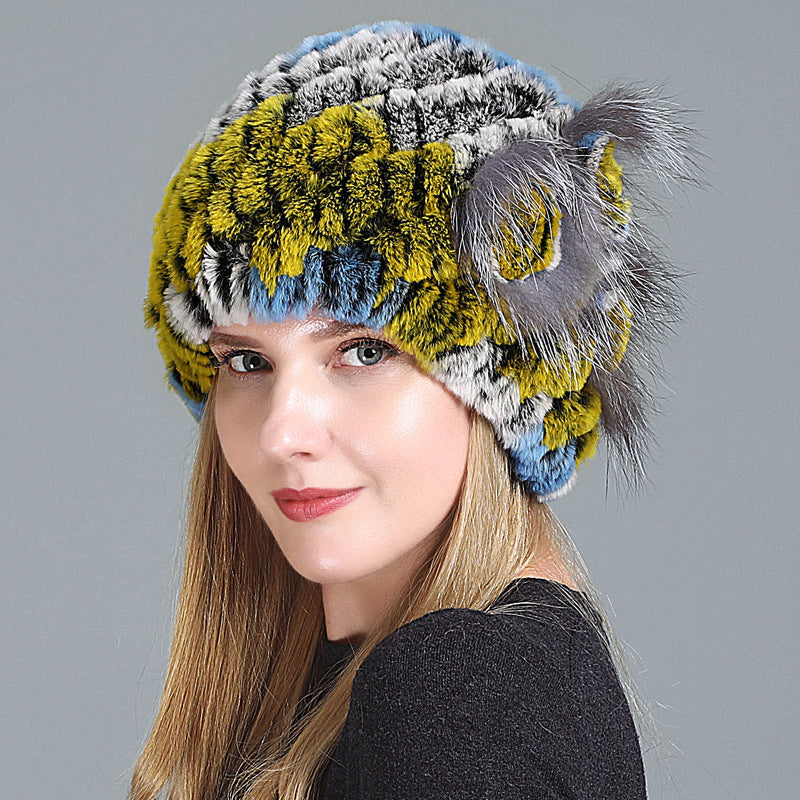 Women's Fashion Warm Fur Knitted Hats