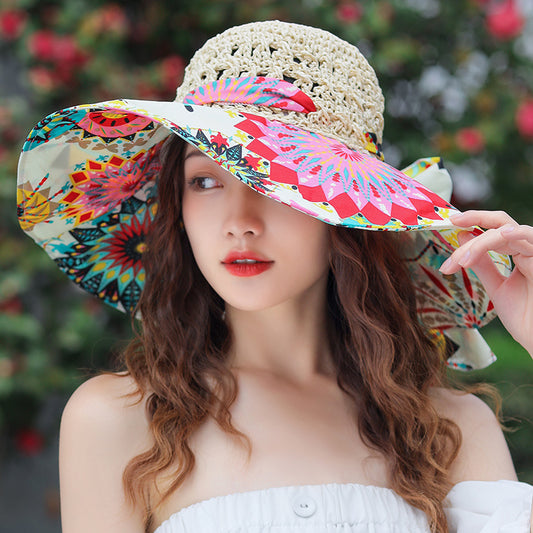 Women's Ethnic Stylish Windproof Edge Sun Protection Shading Hat