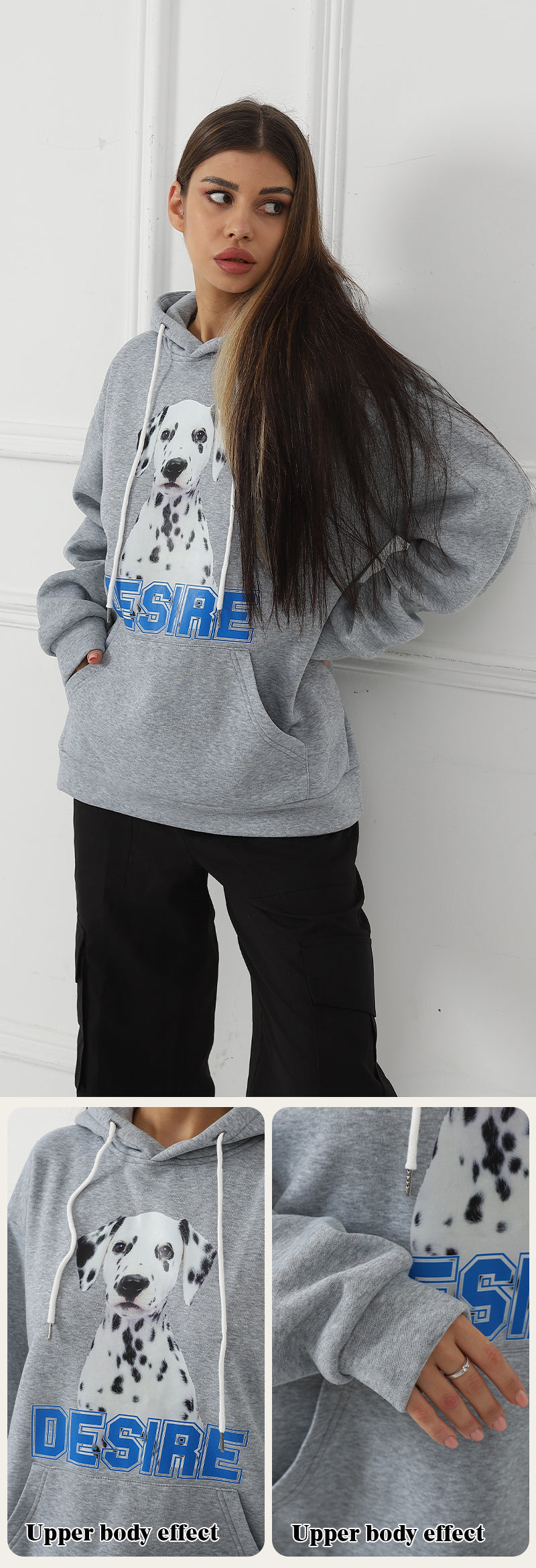 Women Fashionable Letter Printed Long Sleeved Hoodie Sweatshirt Jacket