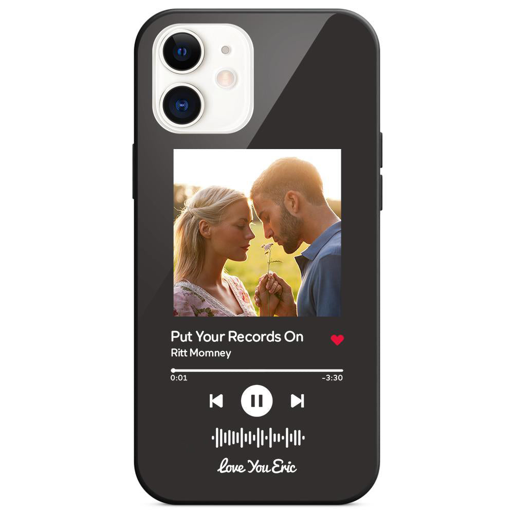 Custom Scannable Music Code Glass iPhone Cases w/ Pictures