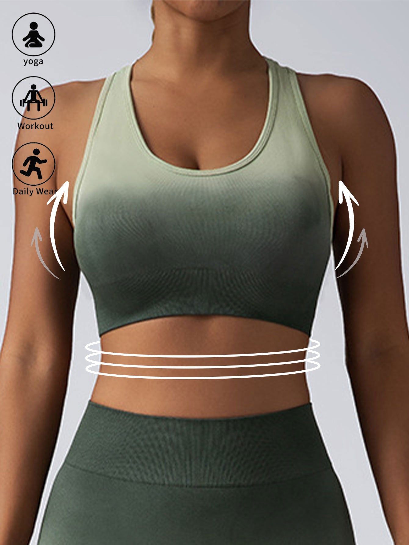 Women Racerback Running Workout Crop Tank Tops Sports Push Up Bra