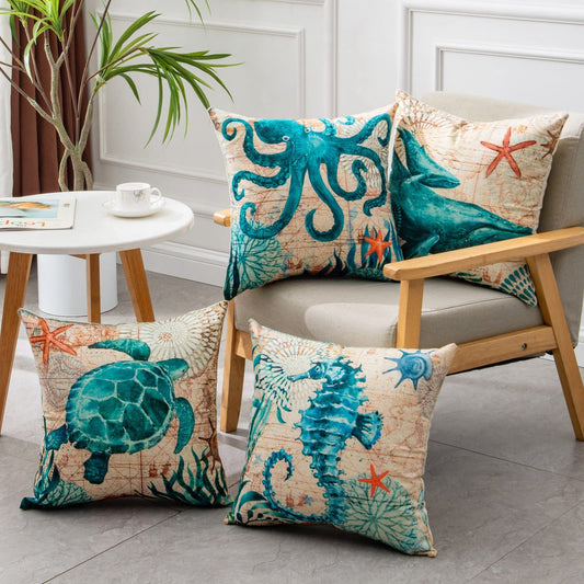 Cushion Covers Sea Turtle Printed Throw Pillowcase Cases Home Decor