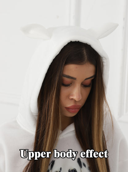 Women Fashionable Letter Printed Long Sleeved Hoodie Sweatshirt Jacket