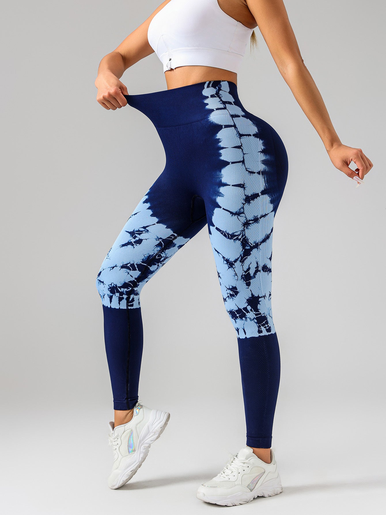 Women Tie-dye High Waistband Stretchy Fitness Sports Yoga Leggings Pants