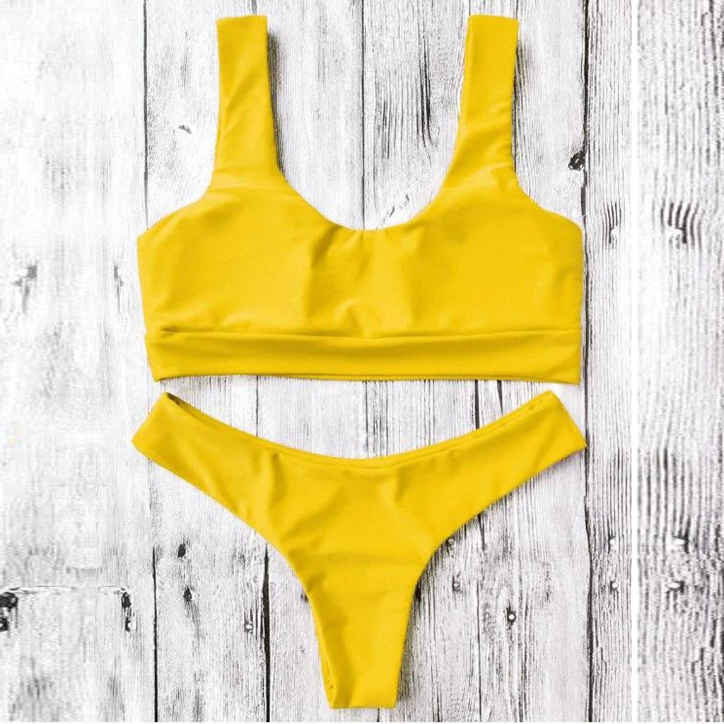 Women Sexy Solid Color Bikini Beach Swim Bathing Suits