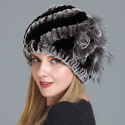 Women's Fashion Warm Fur Knitted Hats