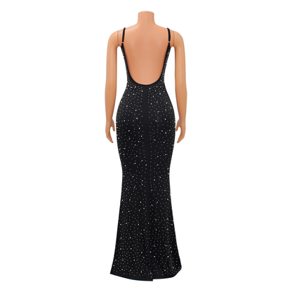 Sexy Fashion Night Club Hot-drilled Beaded Suspender Party Dress