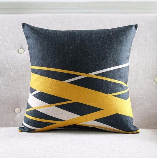 Nordic Geometric Striped Couch Pillowcase Thick Linen Decorative Cushion Cover