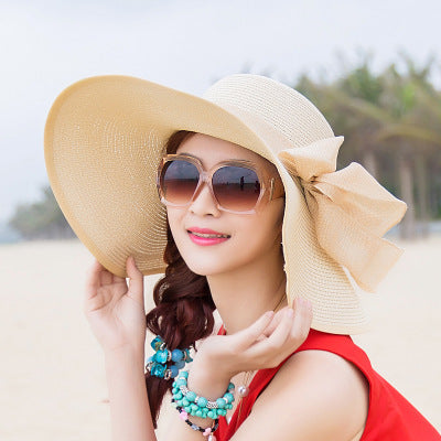 Women Fashion Large Foldable Rim Beach Hat