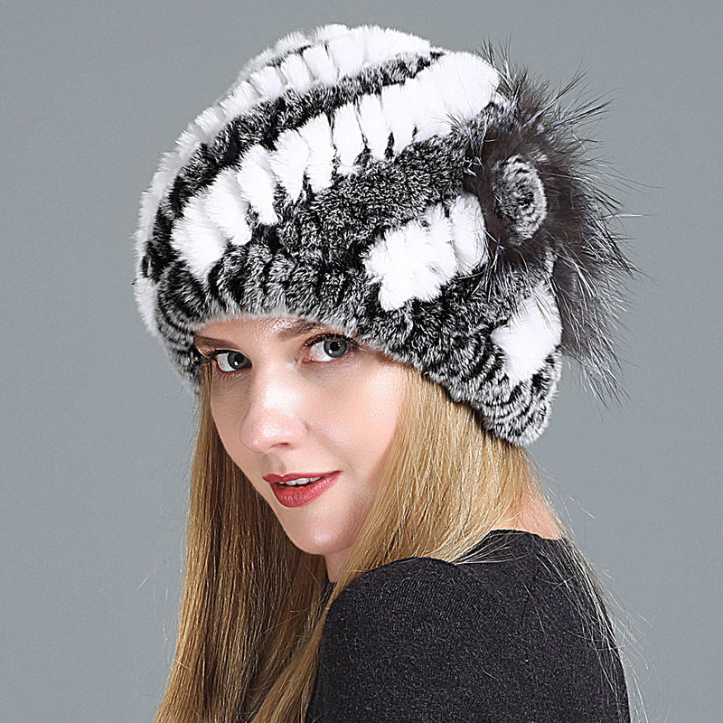 Women's Fashion Warm Fur Knitted Hats