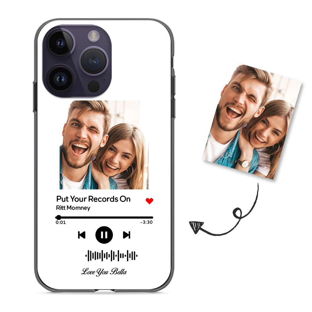 Custom Scannable Music Code Glass iPhone Cases w/ Pictures