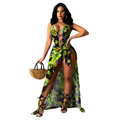 Fashion Sexy Mesh Lace Irregular Nightclub Party Dress
