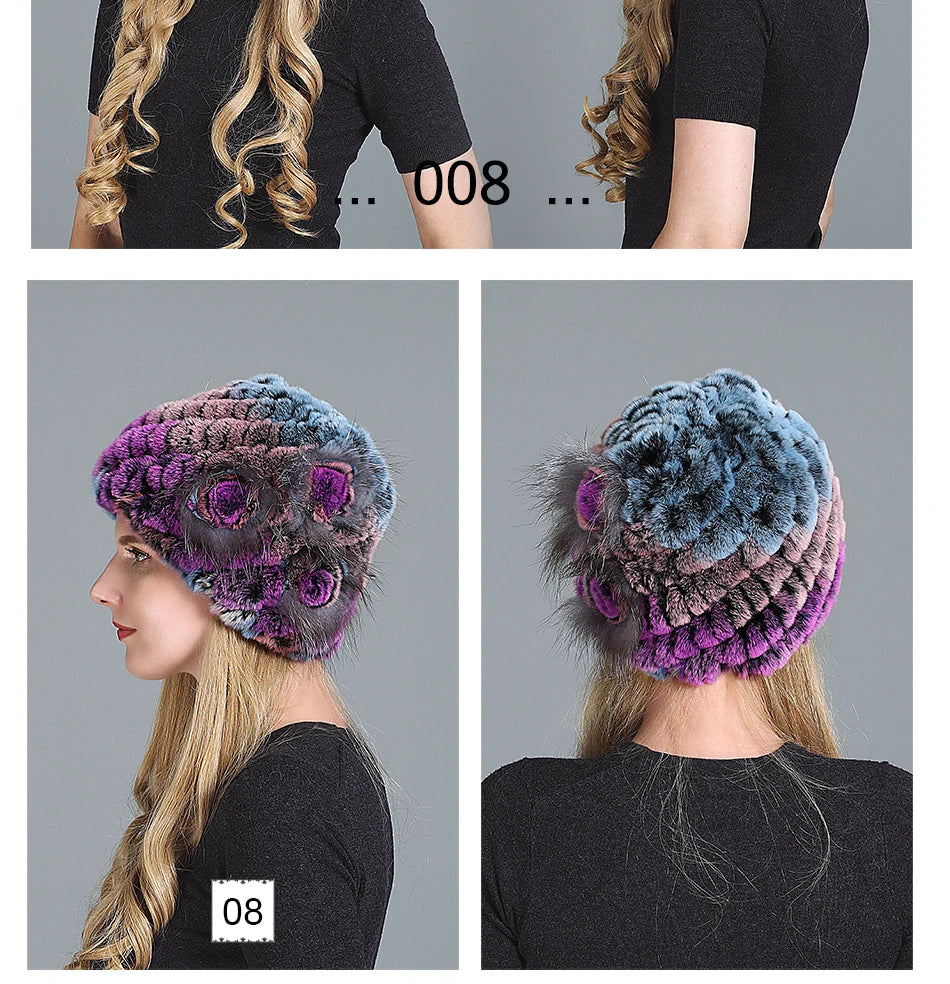 Women's Fashion Warm Fur Knitted Hats
