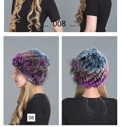 Women's Fashion Warm Fur Knitted Hats
