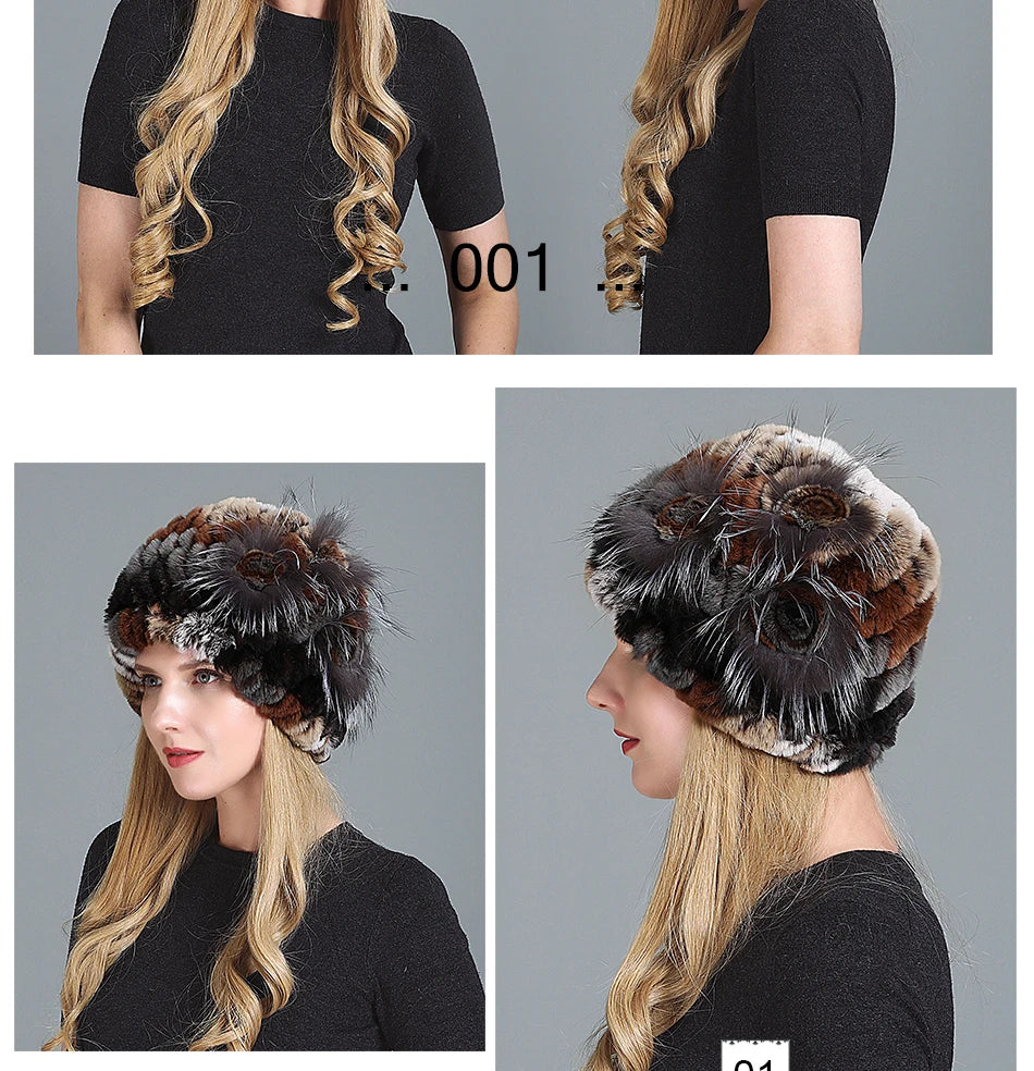 Women's Fashion Warm Fur Knitted Hats