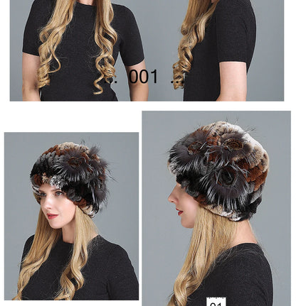 Women's Fashion Warm Fur Knitted Hats