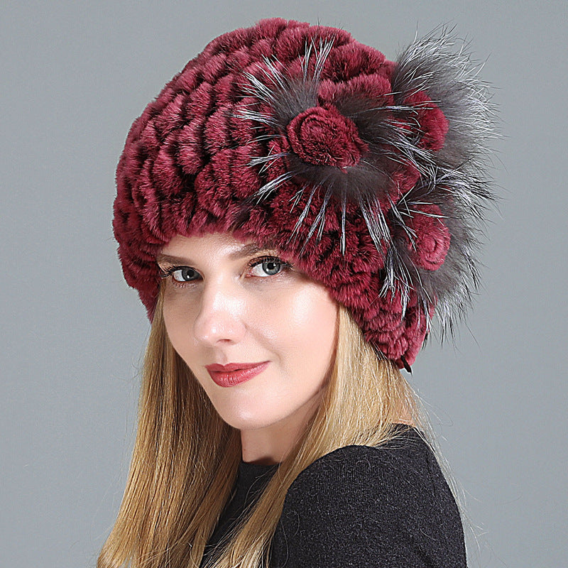 Women's Fashion Warm Fur Knitted Hats