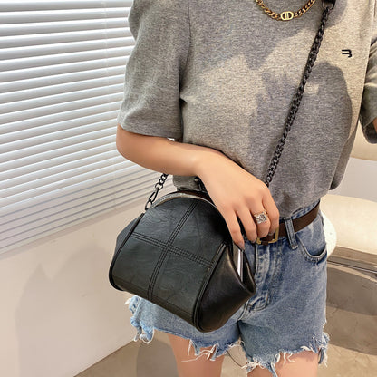 Women Fashion Shoulder Straps Leather Shell Satchel Clutch Bag