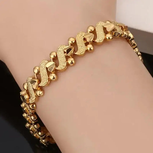 Women African 24k Gold Plated Bridal Wedding Party Bracelets