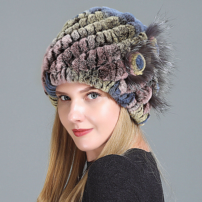Women's Fashion Warm Fur Knitted Hats