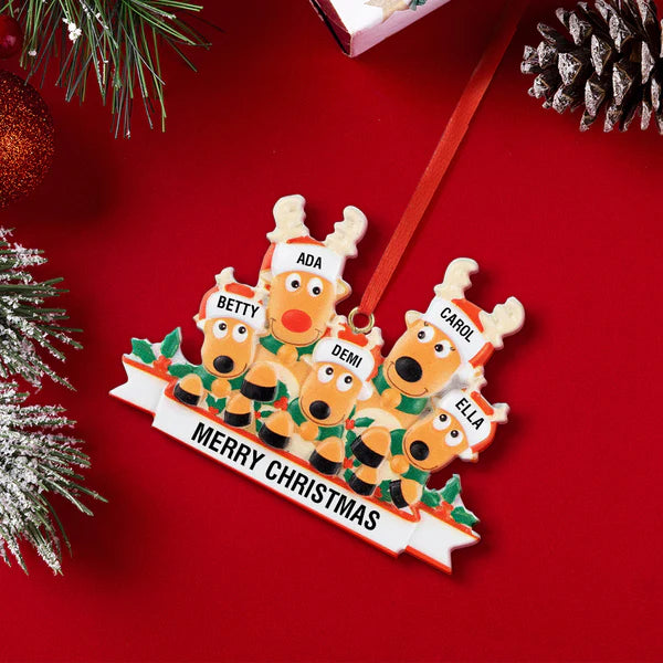 Personalized Name Reindeer Family Xmas Ornament Christmas Decoration Gifts