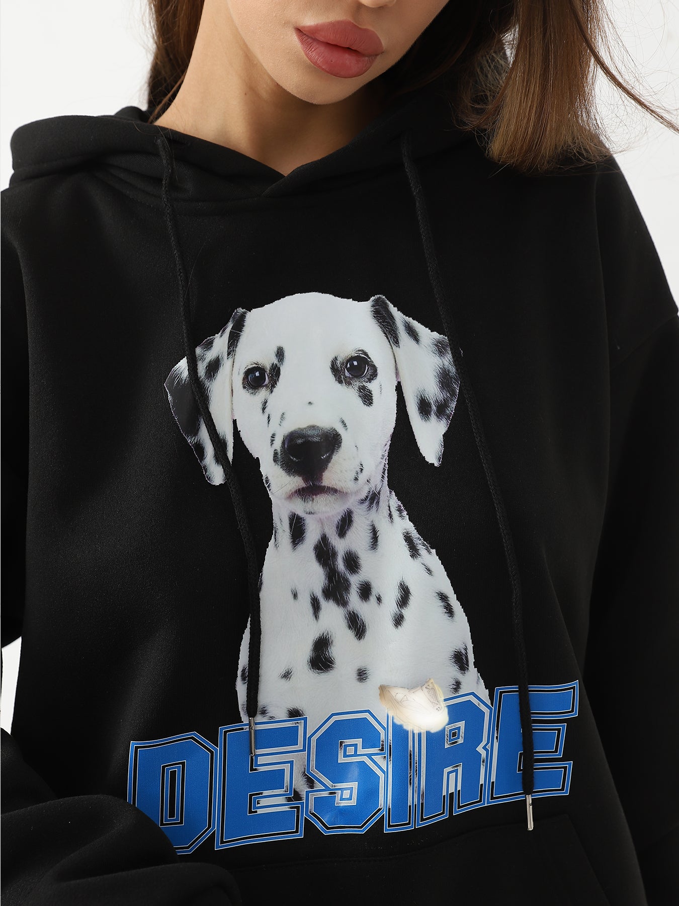Women Fashionable Letter Printed Long Sleeved Hoodie Sweatshirt Jacket