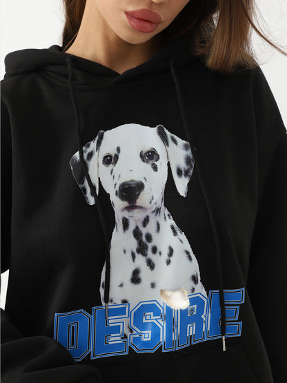 Women Fashionable Letter Printed Long Sleeved Hoodie Sweatshirt Jacket