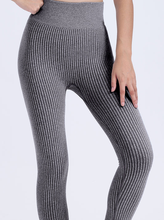 Women Ribbed Seamless High Waisted Tummy Control Yoga Pants Leggings