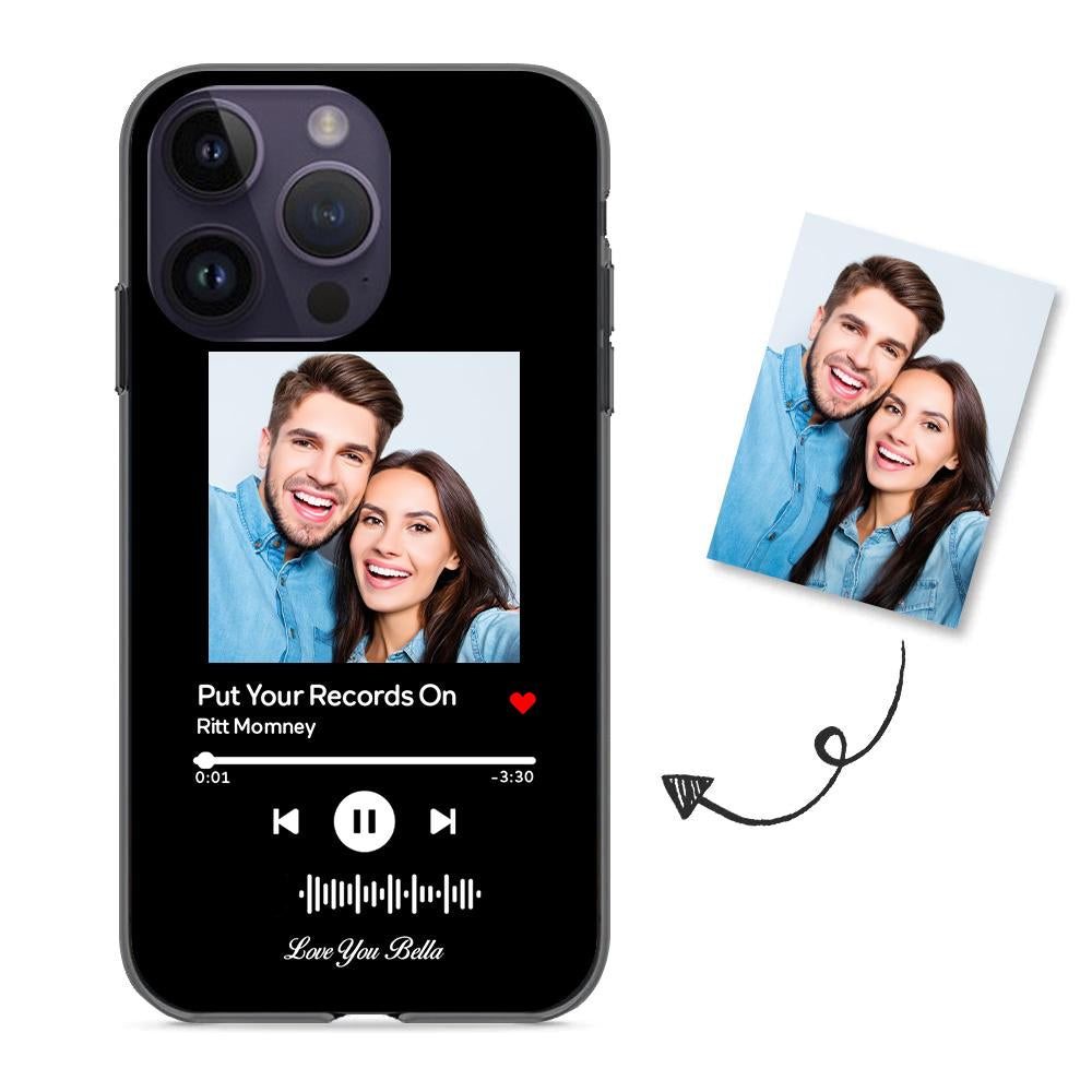 Custom Scannable Music Code Glass iPhone Cases w/ Pictures