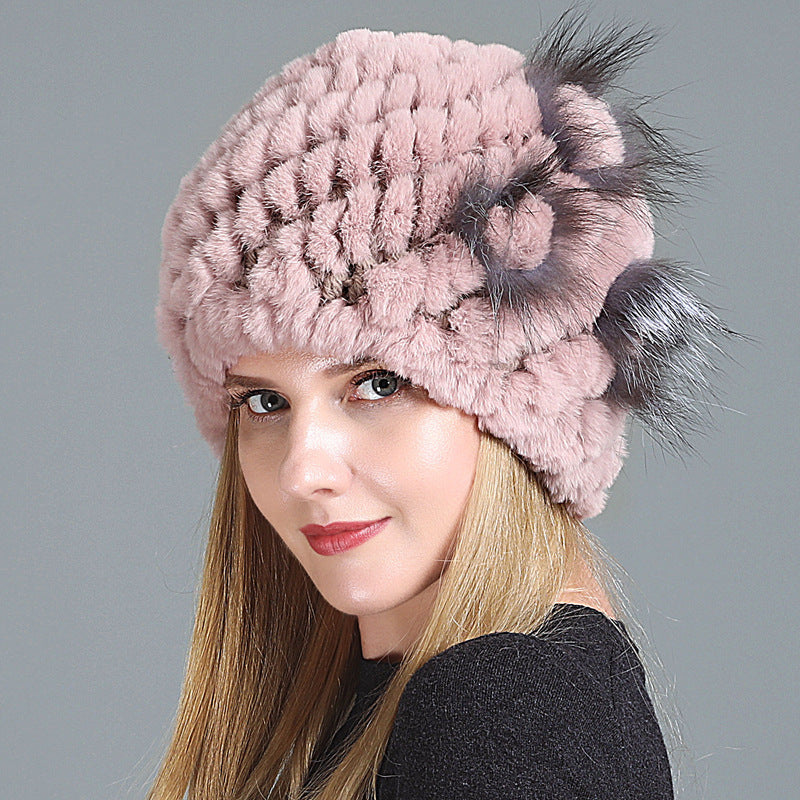 Women's Fashion Warm Fur Knitted Hats