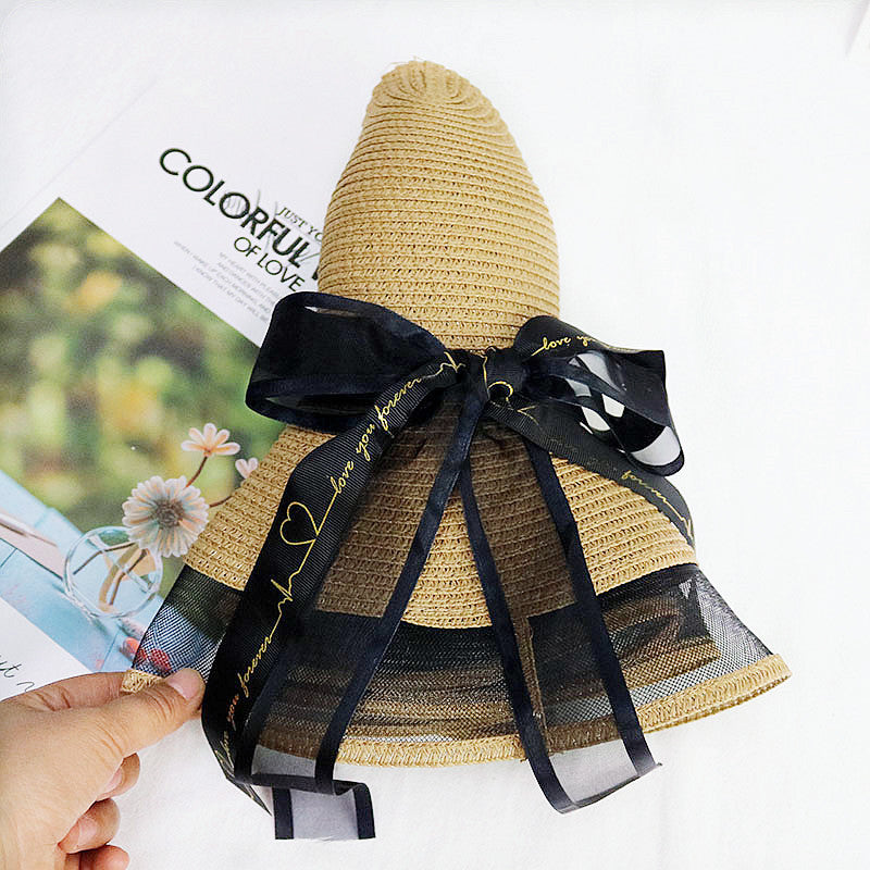 Women Foldable Sunscreen Seaside Bow Beach Sun Hat