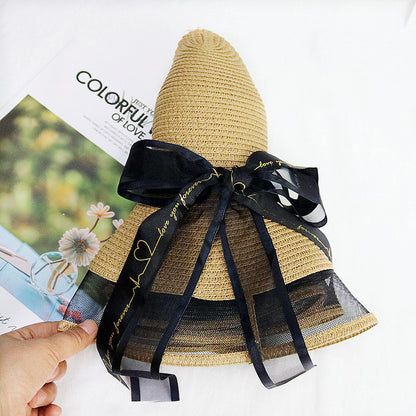 Women Foldable Sunscreen Seaside Bow Beach Sun Hat