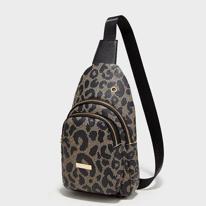 Women Fashion Printing Crossbody Sling Chest :eather Bag